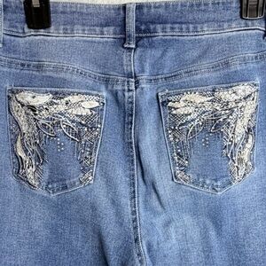 EST. 1946 Jeans Size 12 Embellished Pockets Boho Women's Denim Curvy Medium Wash